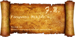 Fenyvesi Miklós névjegykártya